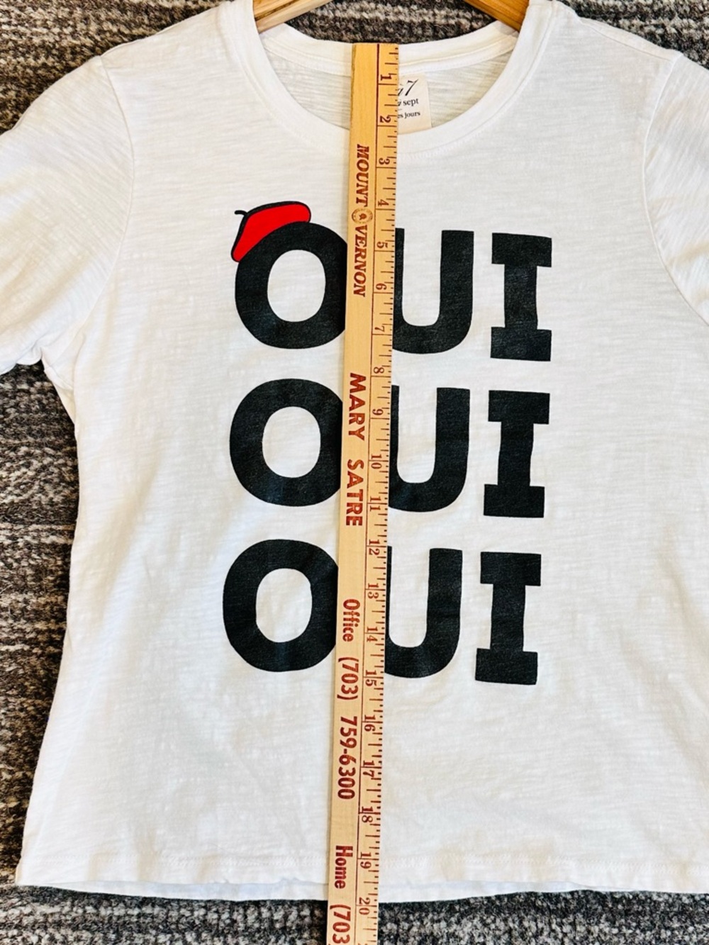 Cinq à Sept Tous Les Jours Graphic Baby T-shirt Size Small Oui Oui Oui White - Picture 10 of 12